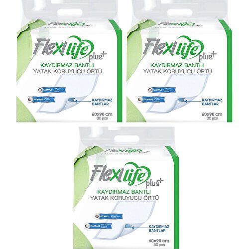 Flexilife Plus Kaydırmaz Bantlı Yatak Koruyucu Örtü 60x90 30'lu 3 paket / 90 adet