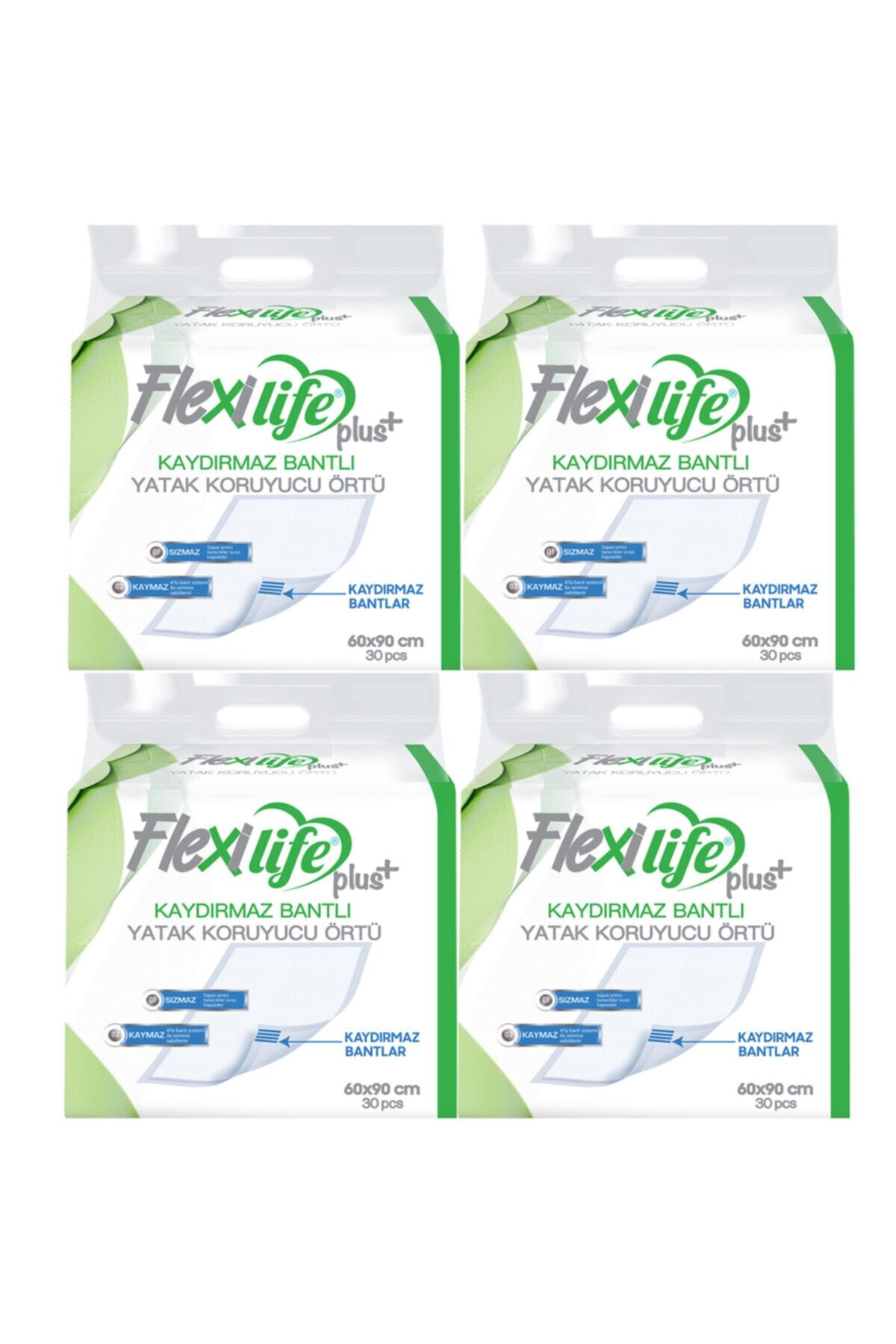 Flexilife Plus Kaydırmaz Bantlı Yatak Koruyucu Örtü 60x90 30'lu 4 paket / 120 adet