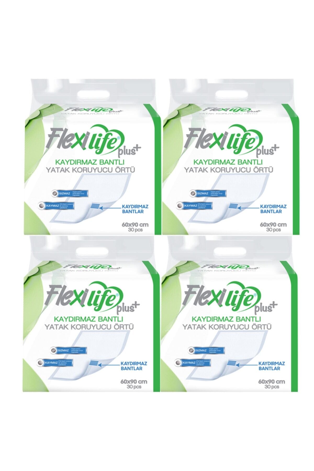 Flexilife Plus Kaydırmaz Bantlı Yatak Koruyucu Örtü 60x90 30'lu 4 paket / 120 adet