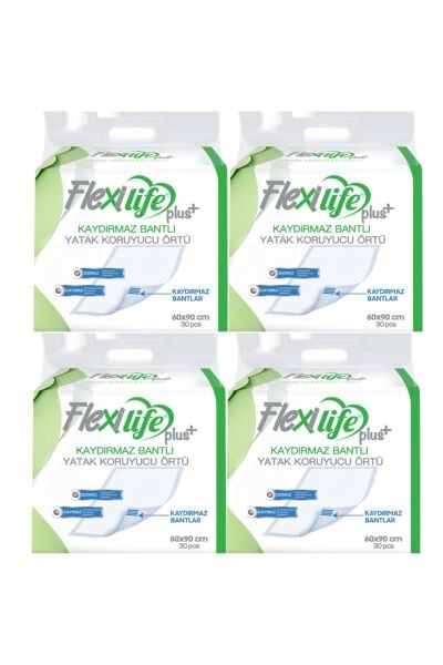 Flexilife Plus Kaydırmaz Bantlı Yatak Koruyucu Örtü 60x90 30'lu 4 paket / 120 adet
