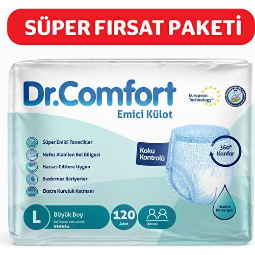 Dr.Comfort Yetişkin Emici Külot Large 30'Lu 4 Paket 120 Adet