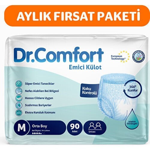 Dr.Comfort Yetişkin Emici Külot  Medıum30'Lu 3 Paket 90 Adet