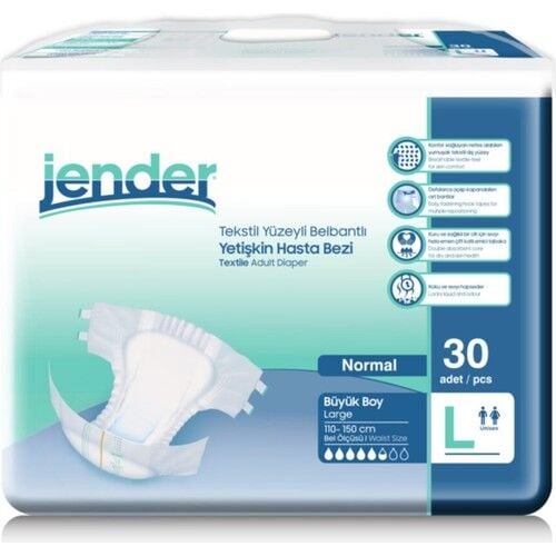 Jender Large Büyük Boy Belbantlı Hasta Bezi 30 lu 4 Paket / 120 Adet