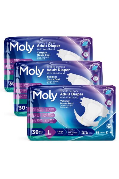 MOLY Bel Bantlı Hasta Bezi Large 90'lı