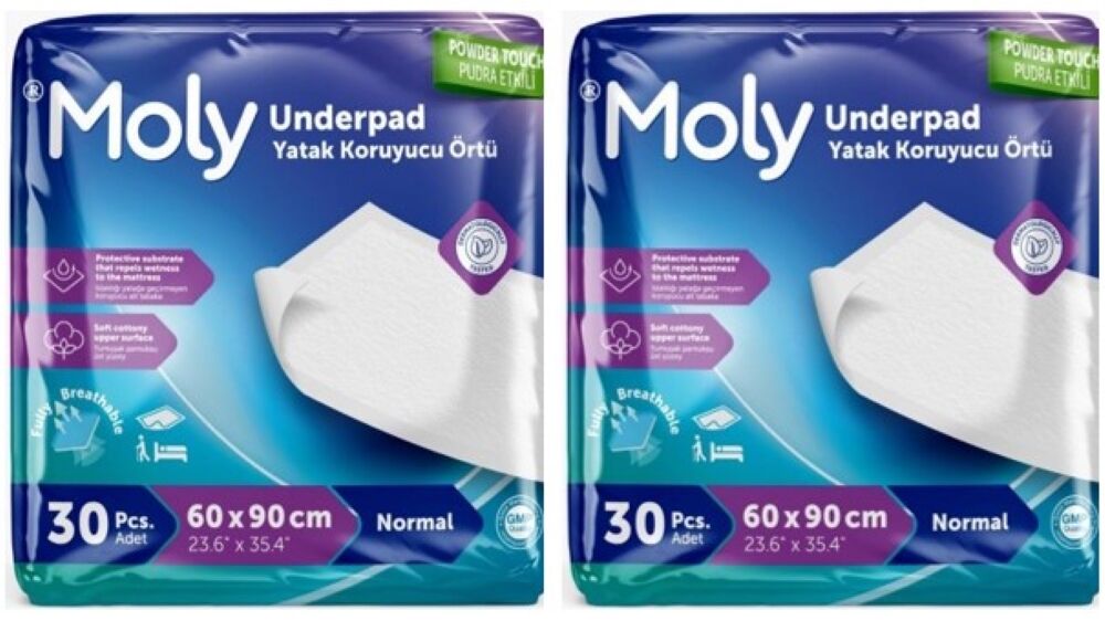 Moly Yatak Koruyucu Örtü 30 lu 2 paket / 60 adet