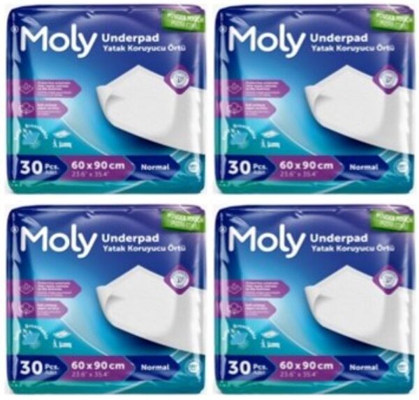 Moly Yatak Koruyucu Örtü 30 lu 4 paket / 120 adet