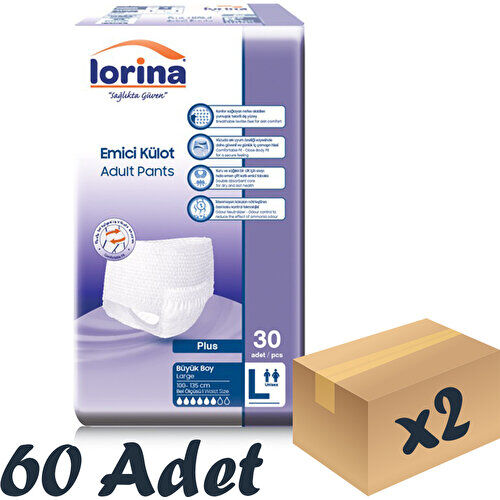 Lorina Emici Külot Büyük Boy Large 30'lu 2 Paket / 60 Adet