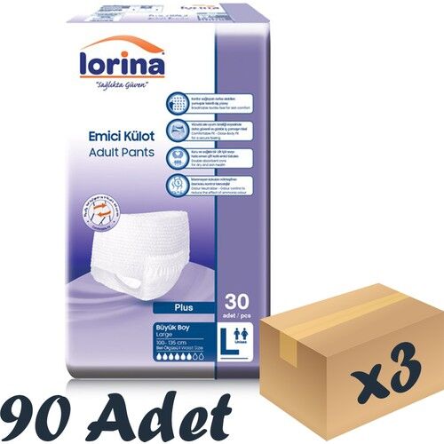 Lorina Emici Külot Büyük Boy Large 30'lu 3 Paket / 90 Adet