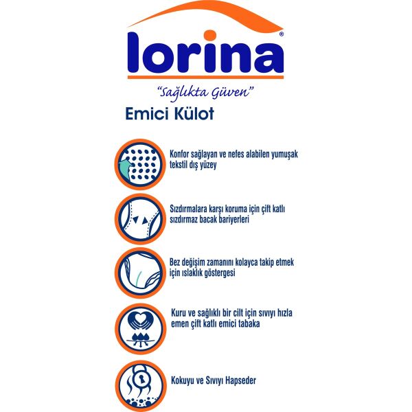 Lorina Yetişkin Emici Külot Medium 30'Lu 4 Paket 120 Adet