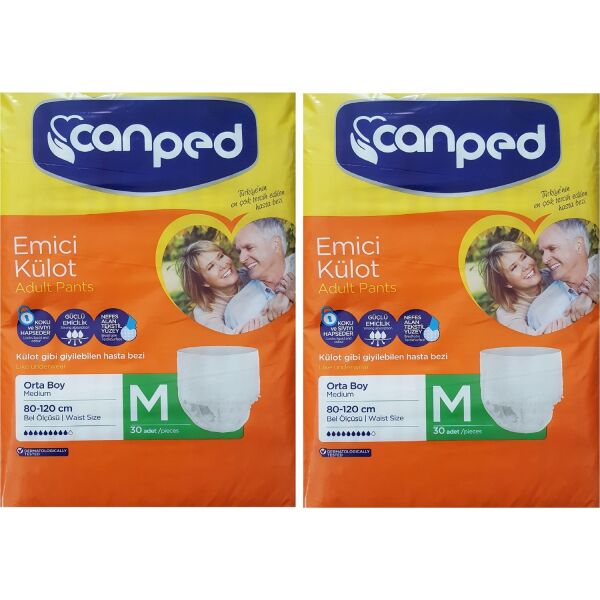 Canped Emici Külot Orta Boy Medium 30'lu 2 paket / 60 adet