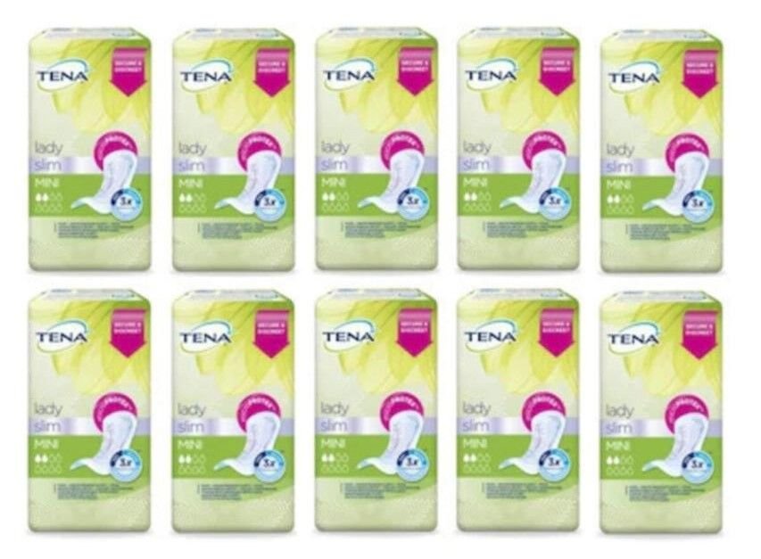 Tena Lady Slim Mini 2 damla Kadın Mesane Pedi 20'li 10 paket / 200 adet