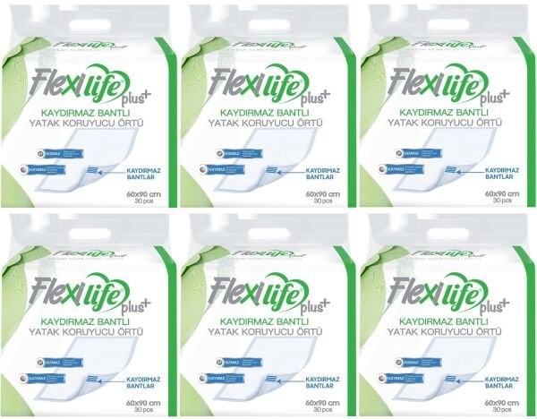 Flexilife Plus Kaydırmaz Bantlı Yatak Koruyucu Örtü 60x90 30'lu 6 paket / 180 adet