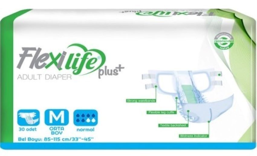 Flexilife Plus Belbantlı Orta Boy Medium Hasta Bezi 30'lu paket