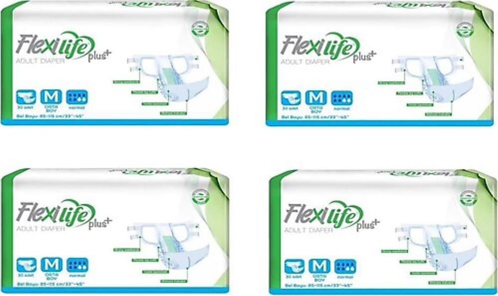 Flexilife Plus Belbantlı Orta Boy Medium Hasta Bezi 30'lu 4 paket / 120 adet