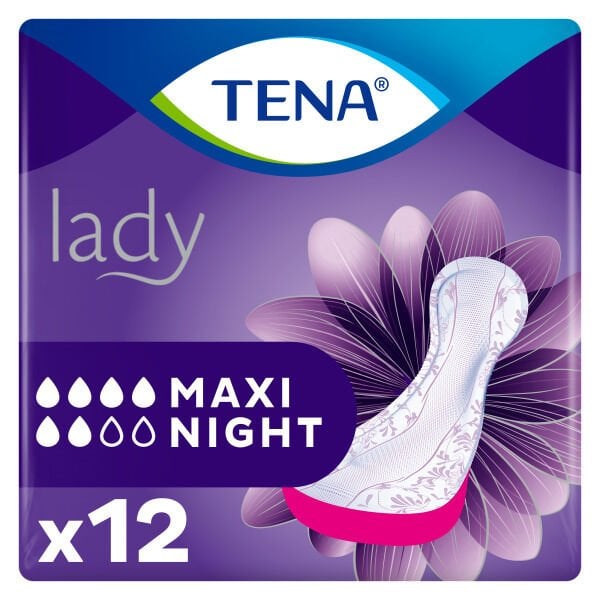Tena Lady Maxi Night 6 damla Kadın Mesane Pedi 12'li  C2