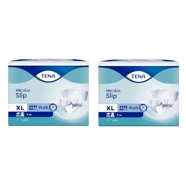 Tena Proskin Slip Plus 6 damla Ekstra Büyük Boy Xlarge Belbantlı Hasta Bezi 30'lu 2 paket / 60 adet