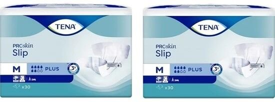 Tena Proskin Slip Plus 6 damla Orta Boy Medium Belbantlı Hasta Bezi 30'lu 2 paket / 60 adet