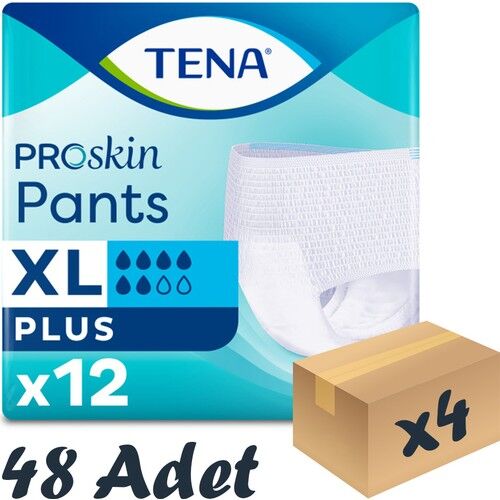 Tena Proskin Pants Plus 6 damla Emici Külot Ekstra Büyük Boy Xlarge 12'li 4 paket / 48 adet