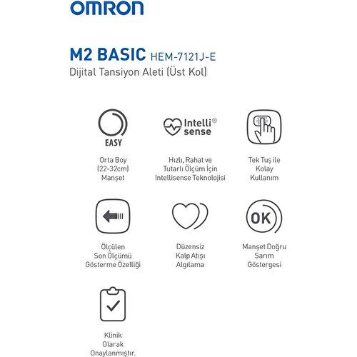 Omron M2 Basic HEM-7121J-E Üst Koldan Ölçer Dijital Tansiyon Aleti