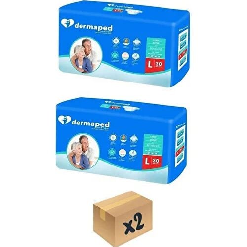 Dermaped Yetişkin Hasta Bezi Belbantlı Large Büyük Boy 30 lu 2 paket / 60 Adet