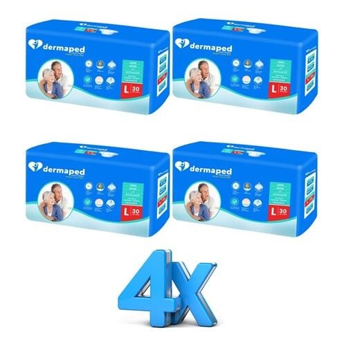 Dermaped Yetişkin Hasta Bezi Belbantlı Large Büyük Boy 30 lu 4 paket / 120 Adet