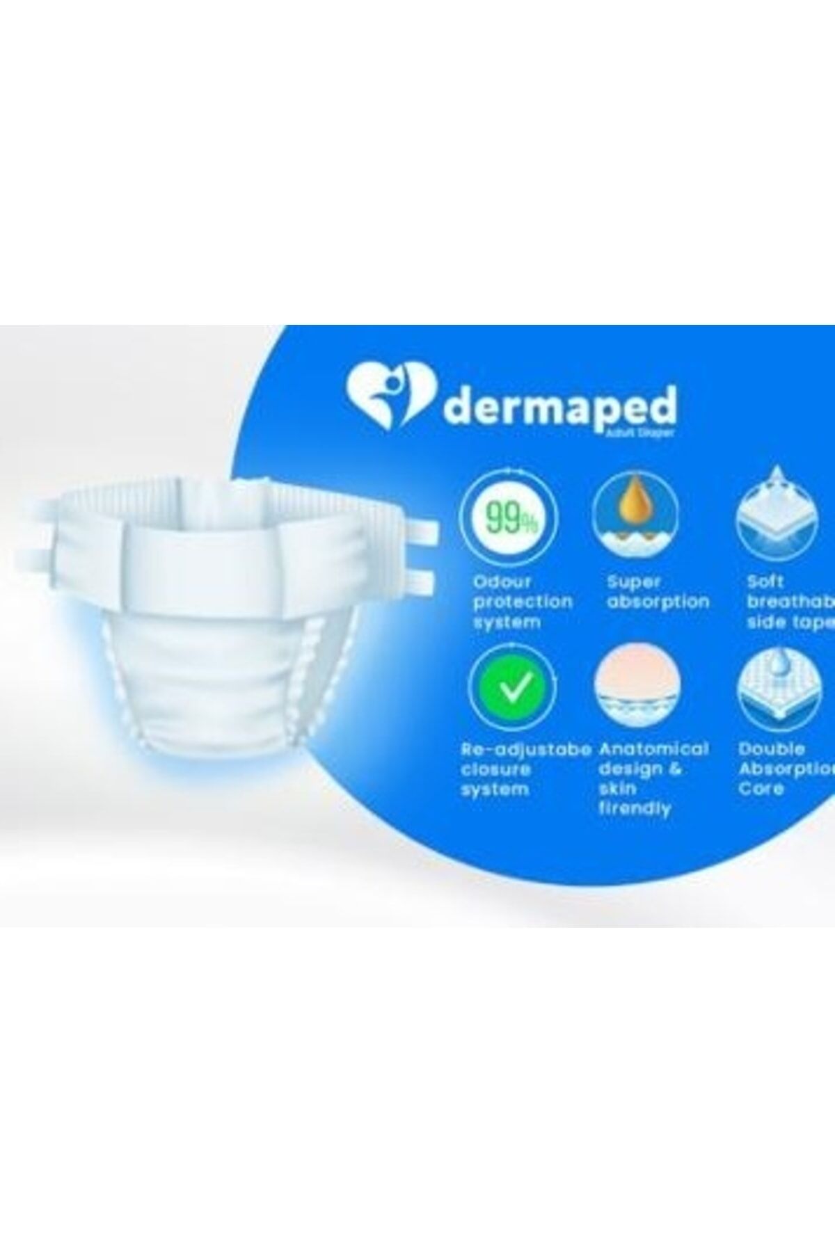Dermaped Yetişkin Hasta Bezi Belbantlı Xlarge Ekstra Büyük Boy 30 lu paket