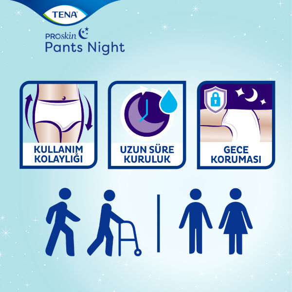 Tena ProSkin Pants Night Medium  Gece Külot 30 lu    B5
