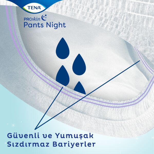 Tena ProSkin Pants Night Medium Orta Beden Gece için Süper Emici Külot 30 lu paket