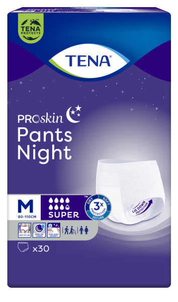 Tena ProSkin Pants Night Medium Orta Beden Gece için Süper Emici Külot 30 lu paket