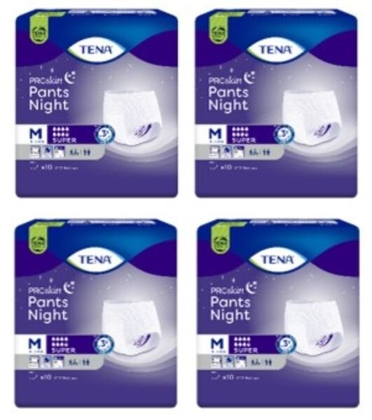 Tena ProSkin Pants Night Medium Orta Beden Gece için Süper Emici Külot 10 lu 4 paket / 40 adet
