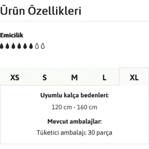Tena Proskin Slip Plus 6 damla Ekstra Büyük Boy Xlarge Belbantlı Hasta Bezi 30'lu 3 paket / 90 adet