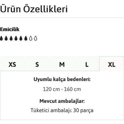 Tena Proskin Slip Plus 6 damla Ekstra Büyük Boy Xlarge Belbantlı Hasta Bezi 30'lu 3 paket / 90 adet