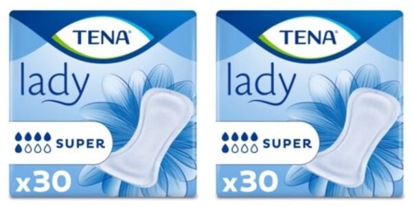 Tena Lady Süper 5 damla Kadın Mesane Pedi 30'lu 2 paket / 60 adet
