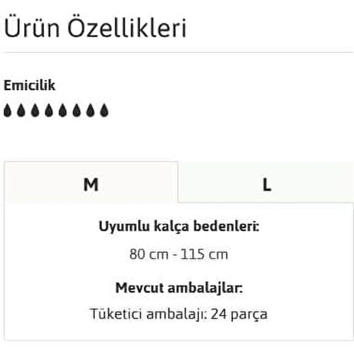 Tena Proskin Slip Maxi 8 damla Orta Boy Medium Belbantlı Hasta Bezi 24'lü 4 paket / 96 adet