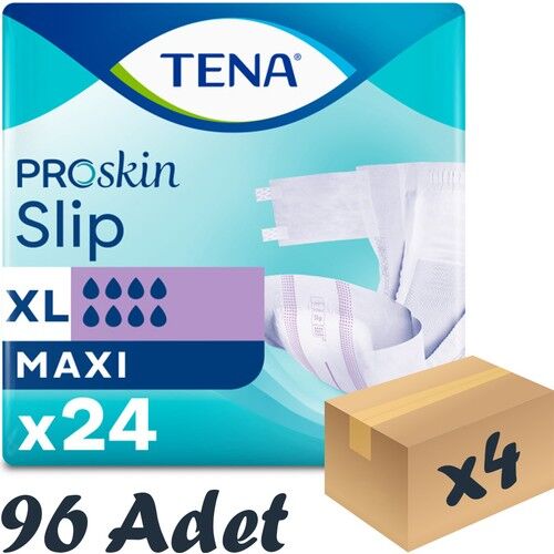 Tena Proskin Slip Maxi 8 damla Ekstra Büyük Boy Xlarge Belbantlı Hasta Bezi 24'lü 4 paket / 96 adet