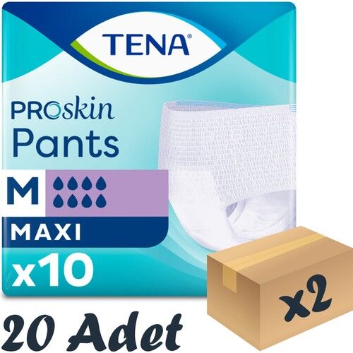 Tena Proskin Pants Maxi 8 damla Emici Külot Orta Boy Medium 10'lu 2 paket / 20 adet