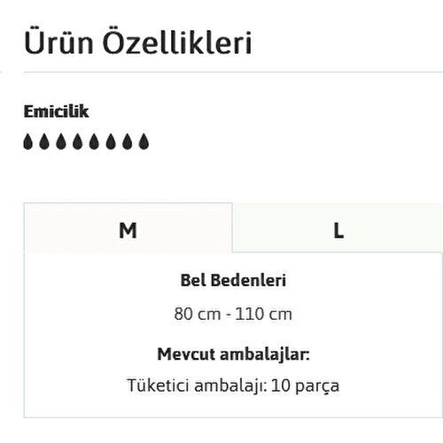 Tena Proskin Pants Maxi 8 damla Emici Külot Orta Boy Medium 10'lu 2 paket / 20 adet