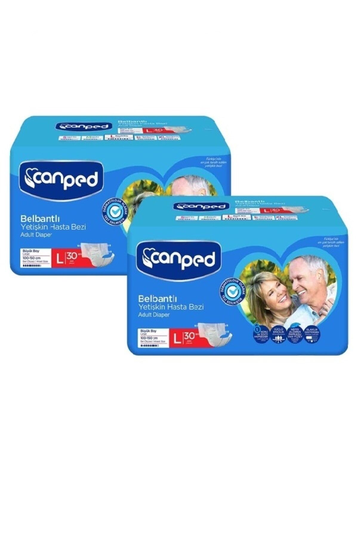 Canped Belbantlı Hasta Bezi Büyük Boy Large 30'lu 2 paket / 60 adet