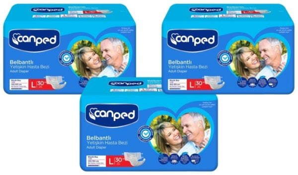 Canped Belbantlı Hasta Bezi Büyük Boy Large 30'lu 3 paket / 90 adet
