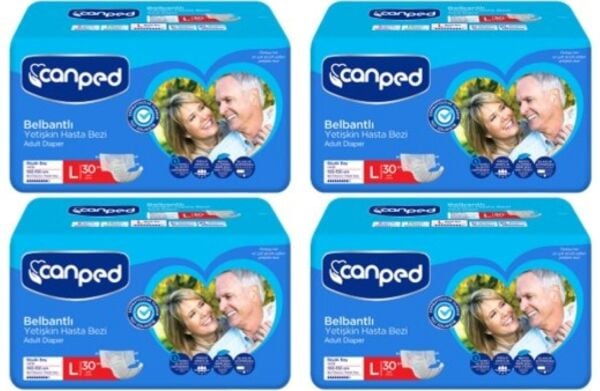 Canped Belbantlı Hasta Bezi Büyük Boy Large 30'lu 4 paket / 120 adet