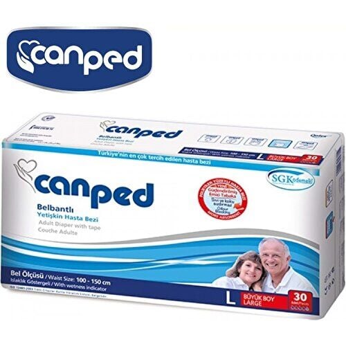 Canped (P.E.) Büyük Boy Large Belbantlı Hasta Bezi 30'lu 3 paket / 90 adet