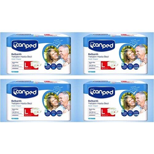 Canped (P.E.) Büyük Boy Large Belbantlı Hasta Bezi 30'lu 4 paket / 120 adet
