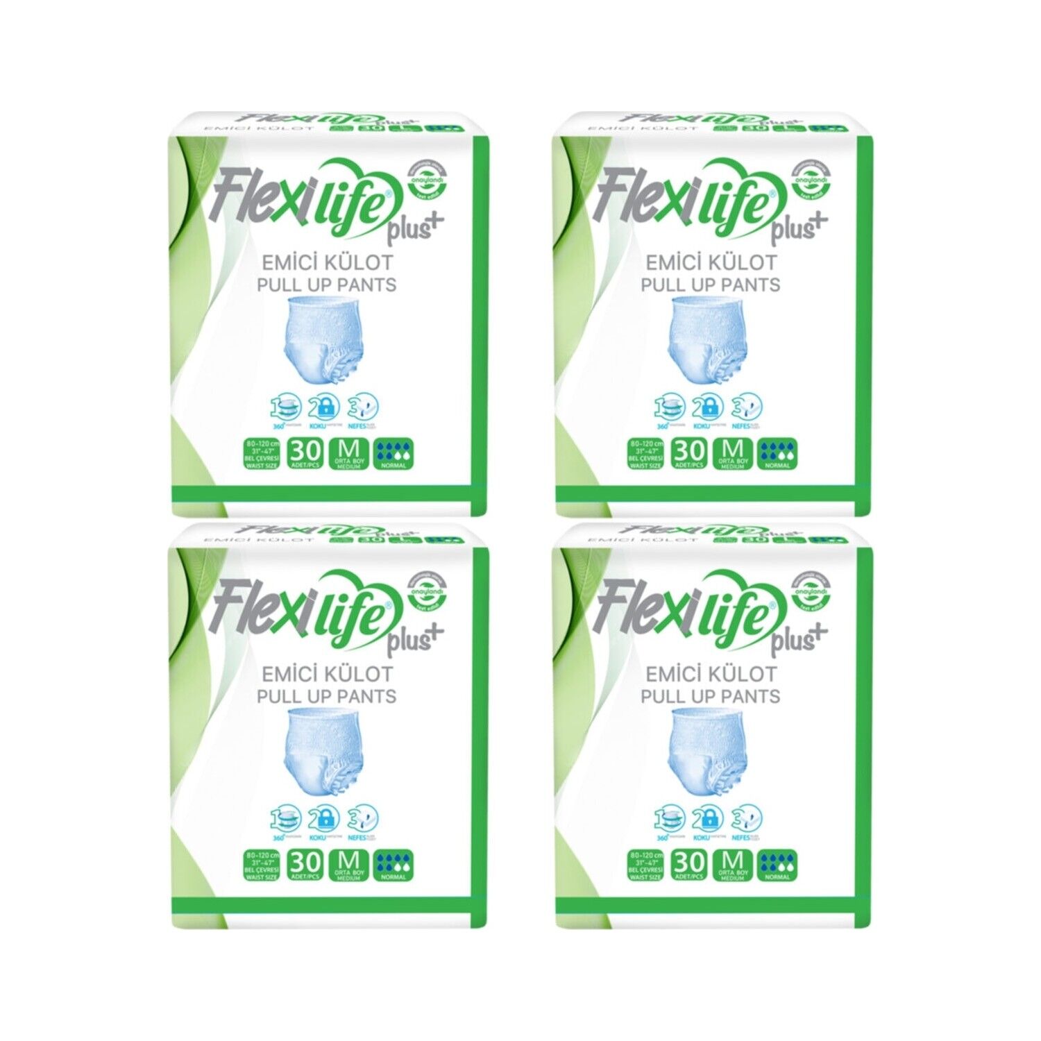Flexilife Plus Emici Külot Orta Boy Medium 30'lu 4 paket / 120 adet