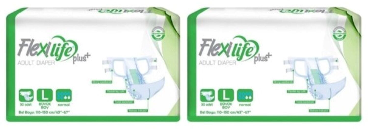 Flexilife Plus Belbantlı Büyük Boy Large Hasta Bezi 30'lu 2 paket / 60 adet