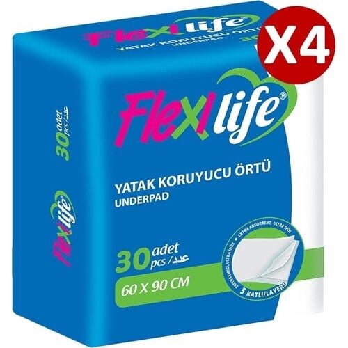 Flexilife Kedi Köpek Çiş Pedi Yatak Koruyucu 60x90 30'lu 4 paket / 120 adet