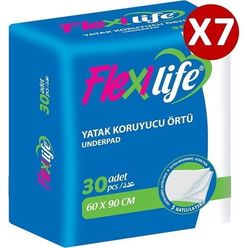 Flexilife Kedi Köpek Çiş Pedi Yatak Koruyucu 60x90 30'lu 7 paket / 210 adet