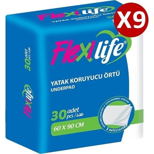 Flexilife Kedi Köpek Çiş Pedi Yatak Koruyucu 60x90 30'lu 9 paket / 270 adet