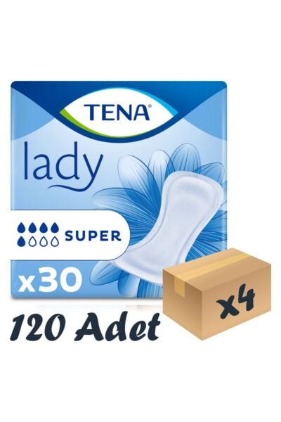 Tena Lady Süper 7 damla Kadın Mesane Pedi 30'lu 4 paket / 120 adet